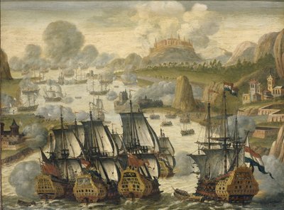 Naval Battle of Vigo Bay, 23 October 1702, from the War of the Spanish Succession by Dutch School